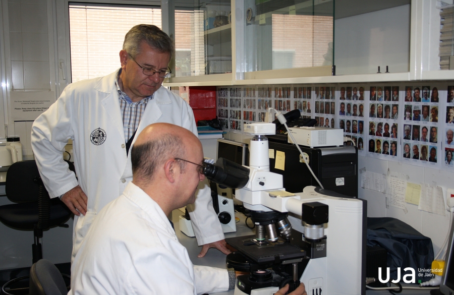 Reyes Peña y Joaquín Abolafia, en el laboratorio