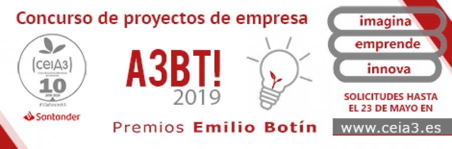 Abierto el plazo de inscripción del Concurso de proyectos de empresa A3BT! 2019. Premios Emilio Botín