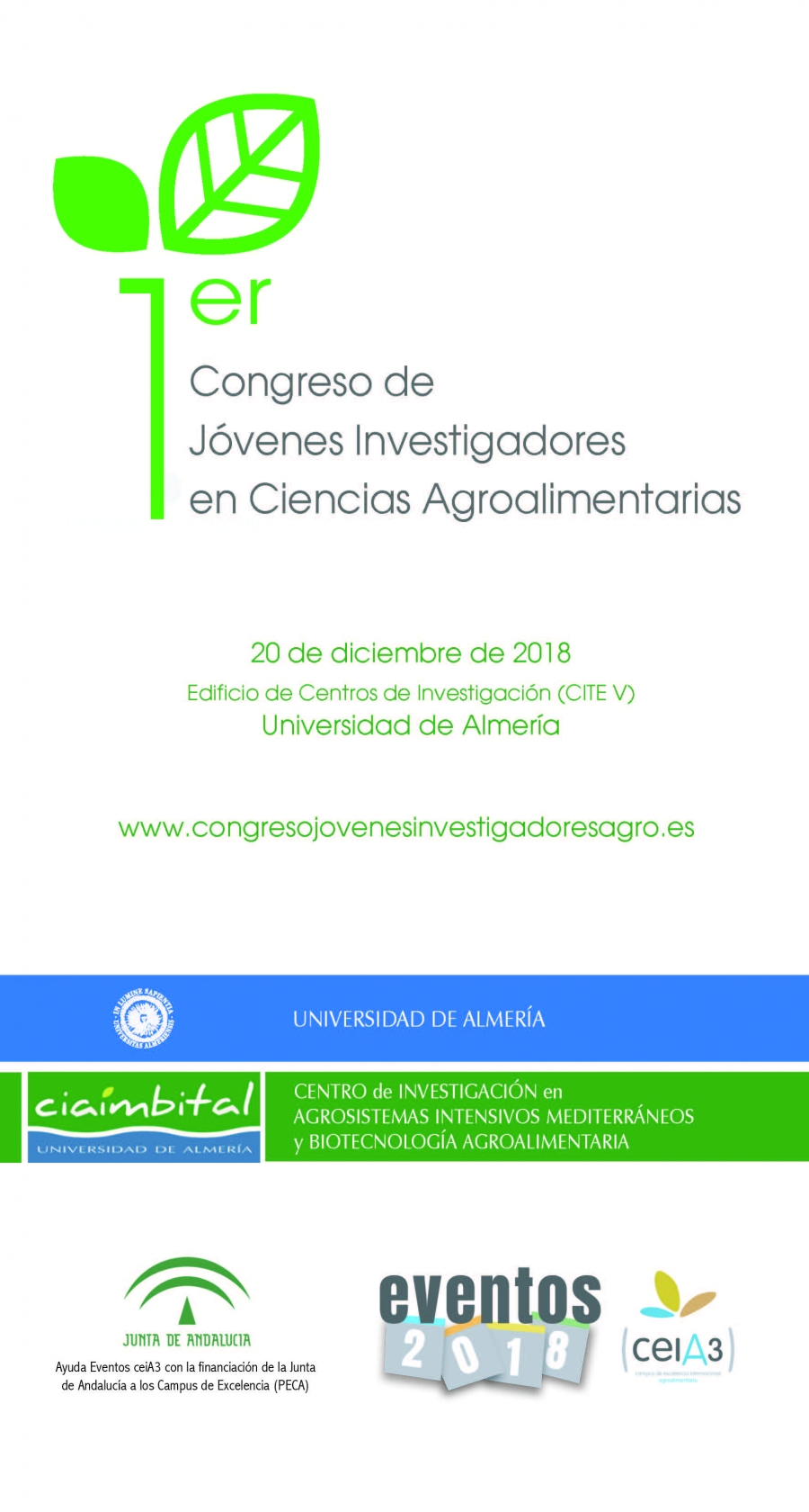 El ceiA3 apoya la celebración del Primer Congreso de Jóvenes Investigadores en Ciencias Agroalimentarias en UAL
