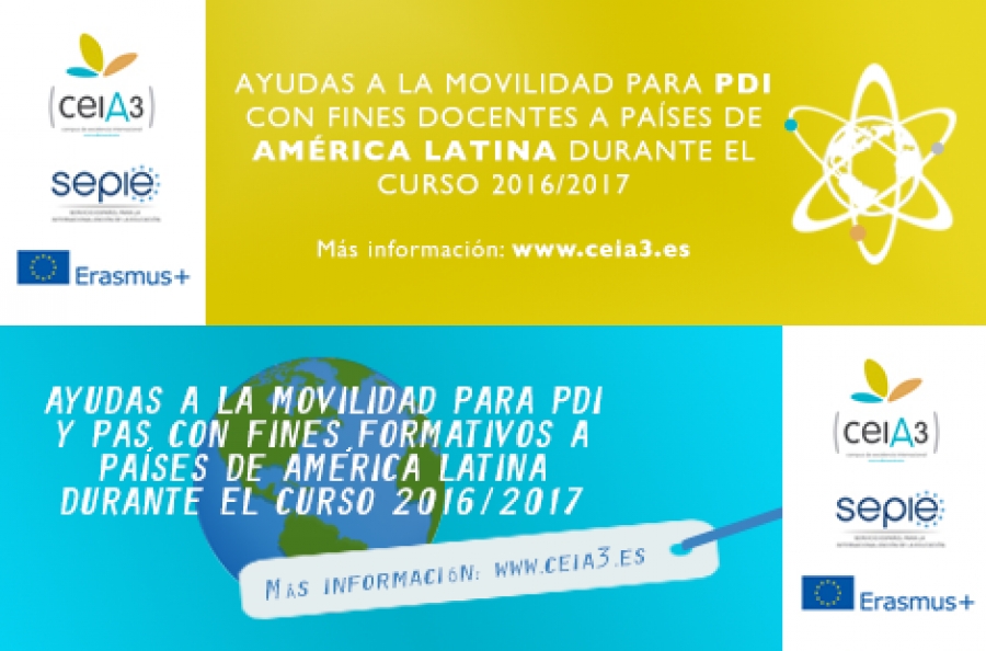 El ceiA3 oferta 12 becas de Movilidad Erasmus+ con fines docentes y seis formativas para PDI y PAS