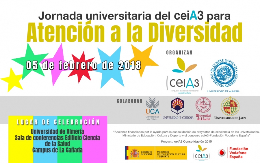 El ceiA3 y la Universidad de Almería organizan una Jornada Universitaria de Atención a la Diversidad
