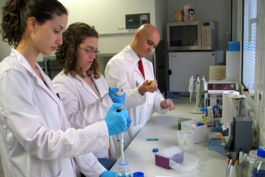 El equipo jiennense en su laboratorio