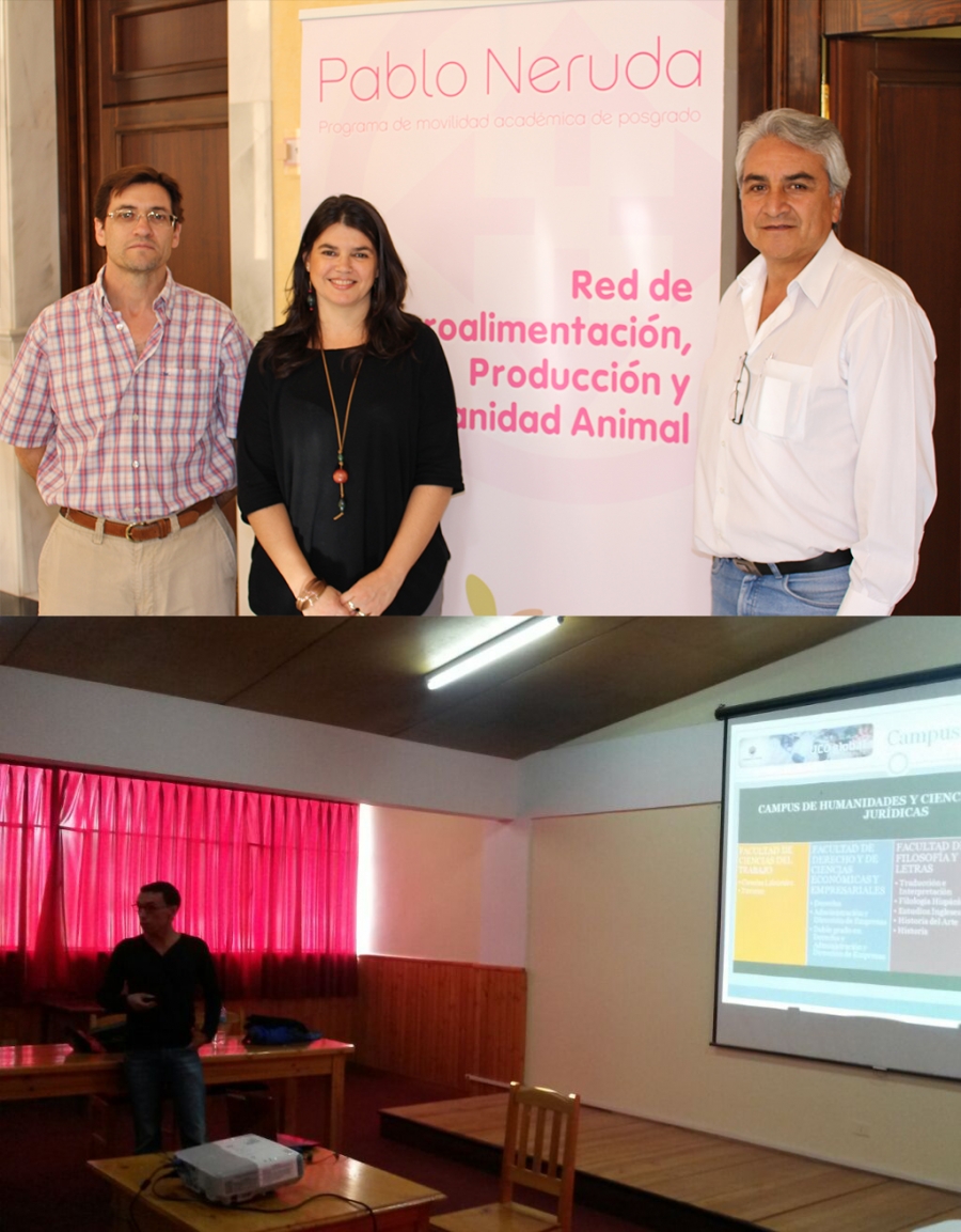 Berardo Escalante Zumaeta, Vicerrector Administrativo y Profesor Investigador de la UNC Universidad Nacional de Cajamarca (Perú) y Diego Civit, Profesor de Tecnología y Calidad de los Alimentos de la UNCPBA Universidad Nacional del Centro de la Provincia de Buenos Aires (Argentina), junto a la técnica de Internacional de ceiA3 Nines Gámiz. Abajo,Ignacio García Bocanegra, Profesor Universidad de Córdoba en Sanidad Animal, en Cajamarca