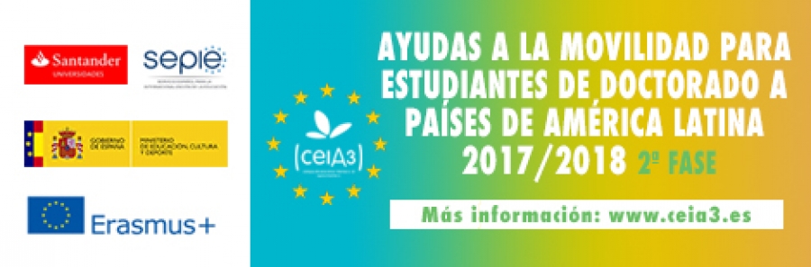Abierta convocatoria Erasmus Plus para estudiantes de doctorado del ceiA3 a universidades de América Latina